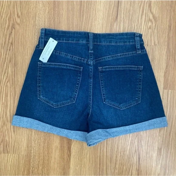No Boundaries Juniors Size 7 Cuffed Denim Shorts Stretch Medium Wash NEW - Picture 6 of 6